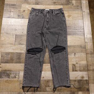 Vigold Billie 90’s Jean Women’s Size 13 Black Distressed High Rise Straight‎ Leg